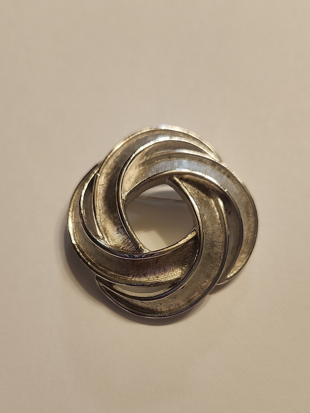 Trifari Vintage Silver-Tone Swirl Knot Brooch - Elegant Women’s Jewelry